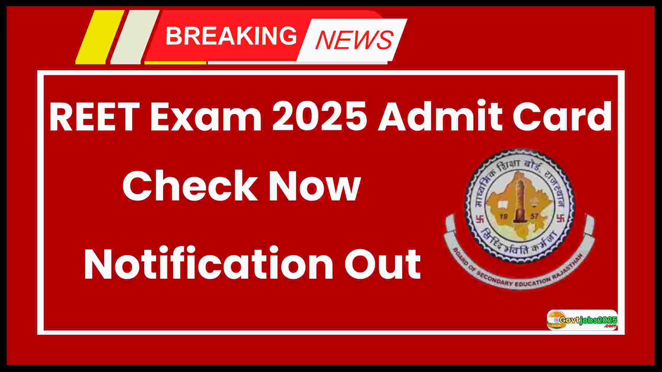 REET Exam 2025 Admit Card