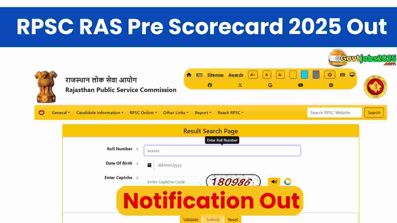 RPSC RAS Pre Scorecard 2025 Out